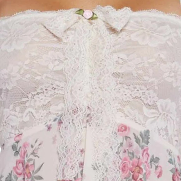 Dolls Kill × Current Mood Lacey Floral Lightweight Wide Strap Summer Dress (M) - Picture 9 of 10